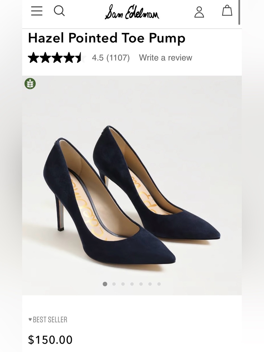 Sam Edelman Hazel Pump in Navy Suede